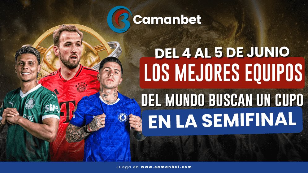 Apuestas de los cuartos de final del Mundial de Clubes 2025 en Camanbet con los mejores mercados y cuotas del país. ¡Ingresa y haz tus pronósticos!