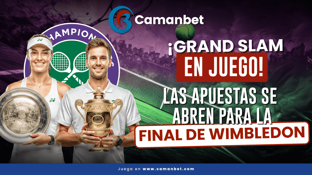 Apuestas de la final de Wimbledon en Camanbet con los mejores mercados y cuotas del país. ¡Ingresa y haz tus pronósticos!