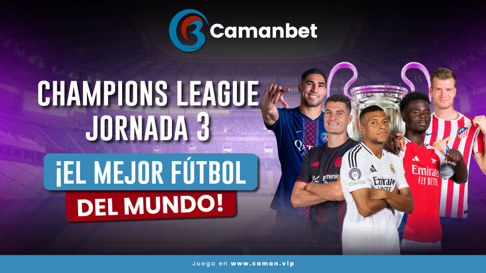 Apuestas de la fecha 3 de la UEFA Champions League camaen Camanbet, con las mejores cuotas y mercados del país. ¡Entra ya!