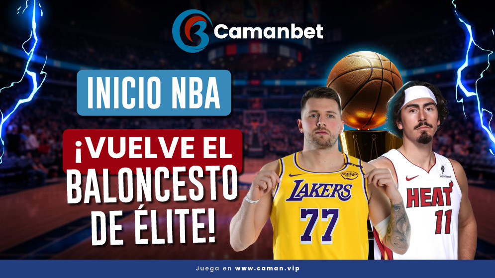 Apuestas del inicio de temporada regular de la NBA con los mejores mercados y cuotas de venezuela en Camanbet. ¡Registrate ya!