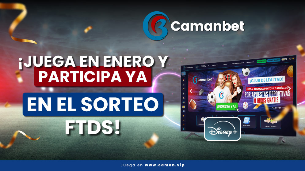 Sorteo promocional de Camanbet, donde los usuarios pueden realizar apuestas deportivas en Venezuela y apostar en dólares, participando por premios en USD, giros gratis de casino, apuestas gratis y beneficios exclusivos para jugadores venezolanos.