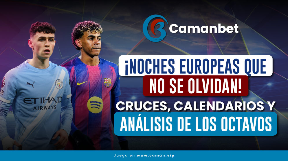 Pronósticos y cuotas para los octavos de final Champions 2026 disponibles en Camanbet para los usuarios en Venezuela.