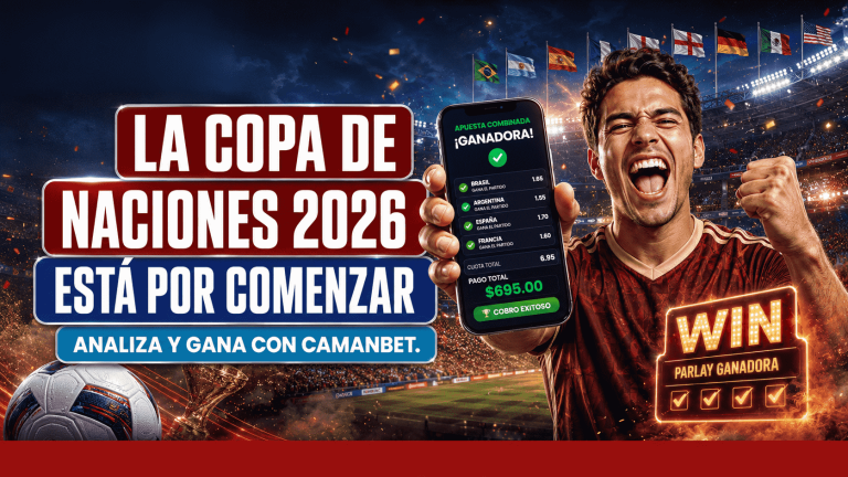 Aficionado venezolanos analizando apuestas de la copa de naciones 2026 en CamanBet.
