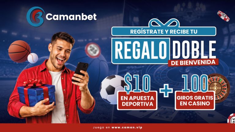 Recibe el regalo doble de bienvenida para tus apuestas y juegos de Casino online. Regístrate ahora en CamanBet.