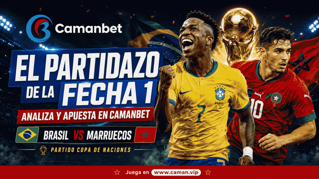 Consultá las cuotas actualizadas de Brasil vs Marruecos en CamanBet y apostá en vivo desde Venezuela. Simple, rápido y con los mejores mercados de fútbol internacional.