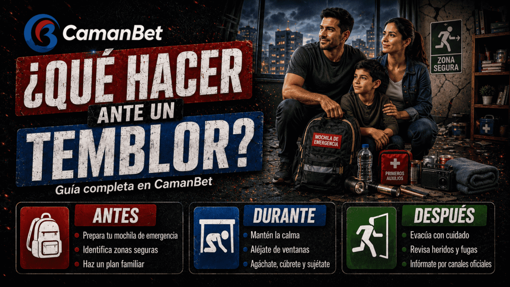 En Camanbet te brindamos información verificada para que tengas en cuenta antes, durante y después de un temblor. Comparte la información.